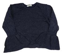 Tmavomodrý trblietavý ľahký sveter H&M