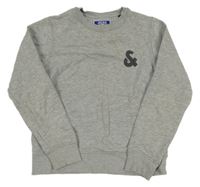 Sivá melírovaná mikina s výšivkou Jack & Jones