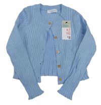 Nové - svetlomodrý rebrovaný prepínaci ľahký crop sveter Principles