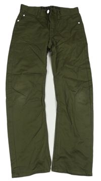 Khaki plátěné kalhoty s gorilou H&M