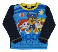 Modro-tmavomodré pyžamové triko s Tlapkovou patrolou 