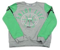 Sivo-zelená mikina s nápisom Pepperts