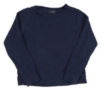 Tmavomodré žebrované triko Primark