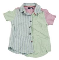 Zeleno-růžovo-modrá pruhovaná košile Next