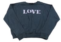 Tmavomodrá oversize mikina s nápisom