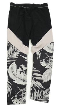 Čierno-ružové športové legíny s listami Next