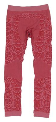 Ružové vzorované thermo legíny Crivit