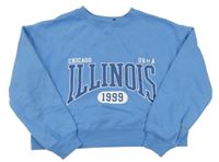 Modrá crop mikina s nápisom New Look