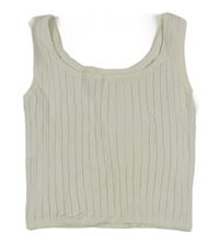 Smotanový rebrovaný úpletový crop top H&M