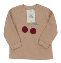 Nové - růžová fleecová mikina s třešněmi H&M