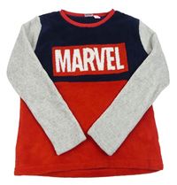 Šedo-tmavomodro-červená plyšová mikina - Marvel Primark