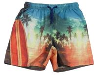 Zeleno-oranžové plážové kraťasy s palmami zn. ZEEMAN