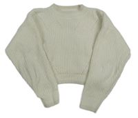 Biely žinylkový crop sveter zn. H&M