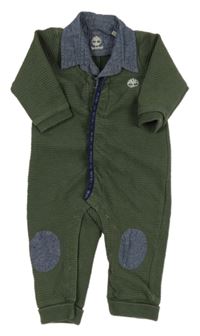 Khaki teplákový žebrovaný overal s límečkem Timberland