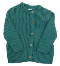 Zelený žebrovaný propínací svetr Dopodopo