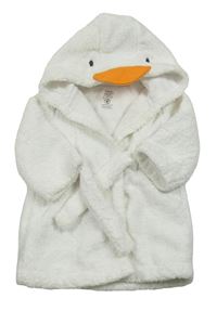 Bílý froté župan s kapucí - husa F&F