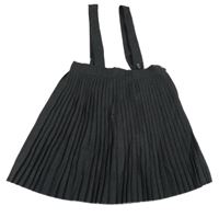 Tmavosivá plisovaná vlnená na traká sukňa