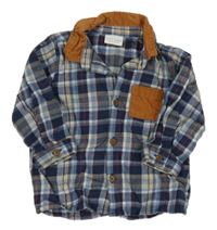 Modro-bílo-smetanová kostkovaná košile Next