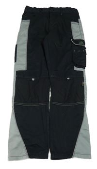 Černo-šedé outdoorové kalhoty s kapsami Active Touch