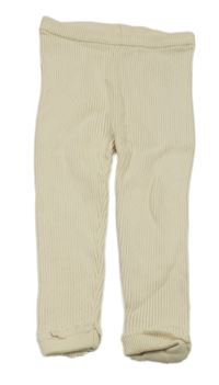 Béžové žebrované úpletové legíny George