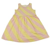 Ružovo-žlté pruhované šaty H&M