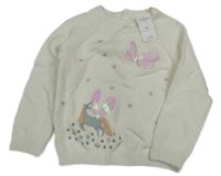 Nové - Bílý svetr s jednorožcem Nutmeg