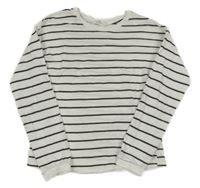 Bielo-antracitové pruhované tričko H&M
