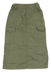 Khaki plátěná dlouhá cargo sukně H&M