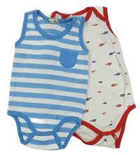2set - 2x body - bílo-modré pruhované + bílo-červené s rybami Alana 
