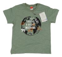 Nové - Zelené tričko s planetou 