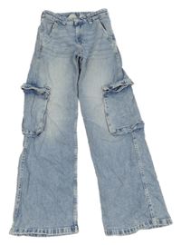 Světlemodré cargo široké rifle H&M