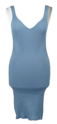 Dámské světlemodré žebrované pletené šaty H&M