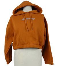 Dámska skořicová crop mikina s potlačou a kapucňou zn. Santa Cruz