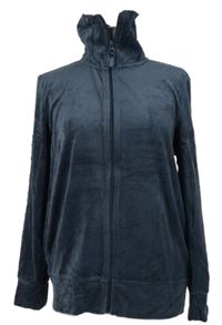 Dámská tmavomodrá sametová propínací mikina s flitry Esmara 