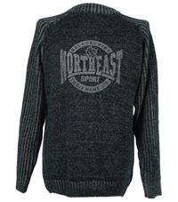 Pánský tmavomodrý melírovaný svetr s logem Woodpecker 