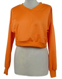 Dámska oranžová crop mikina