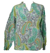 Dámská bílo-barevná vzorovaná halenka 