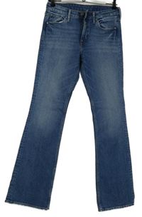 Dámske modré bootcut regular waist rifle Denim Co. vel. 28