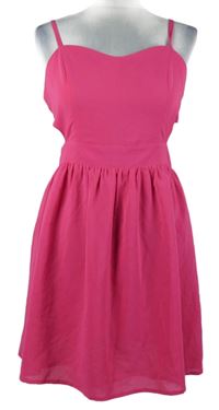 Dámské fuchsiové šaty s průstřihy Forever21