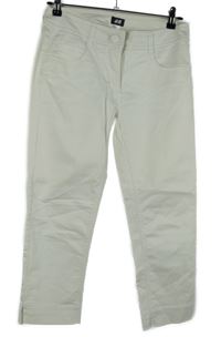 Dámske biele capri plátenné nohavice H&M