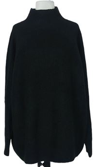 Dámsky čierny sveter so stojačikom Up2Fashion