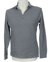 Pánske sivé tričko s golierikom Zara