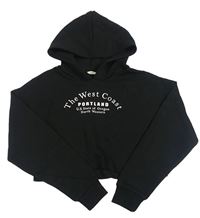 Čierna crop mikina s nápisom a kapucňou Candy couture