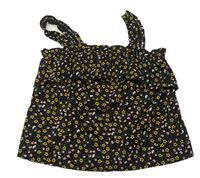 Černý květinový halenkový top Primark