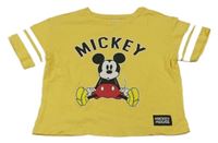 Žlté crop tričko s Mickey Mousem Disney