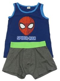 2set- modré tielko so Spidermanem+ sivé trenírky