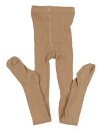 Pudrové žebrované punčocháče H&M