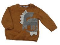 Hnědý svetr s dinem F&F