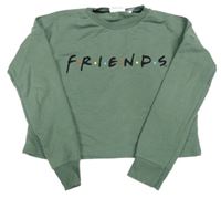 Khaki crop mikina s nápisom Primark