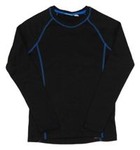 Čierne funkčné tričko s modrým prošitím Crivit